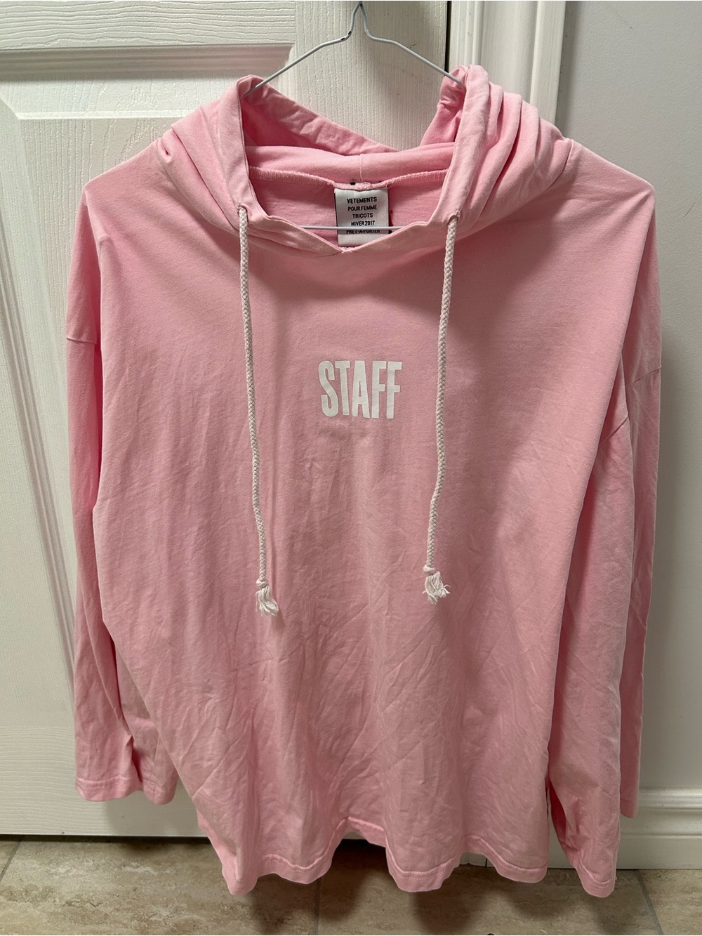 Preowned Vetements Staff Pink Long Sleeve Hoodie SS7 Men’s Great Condition